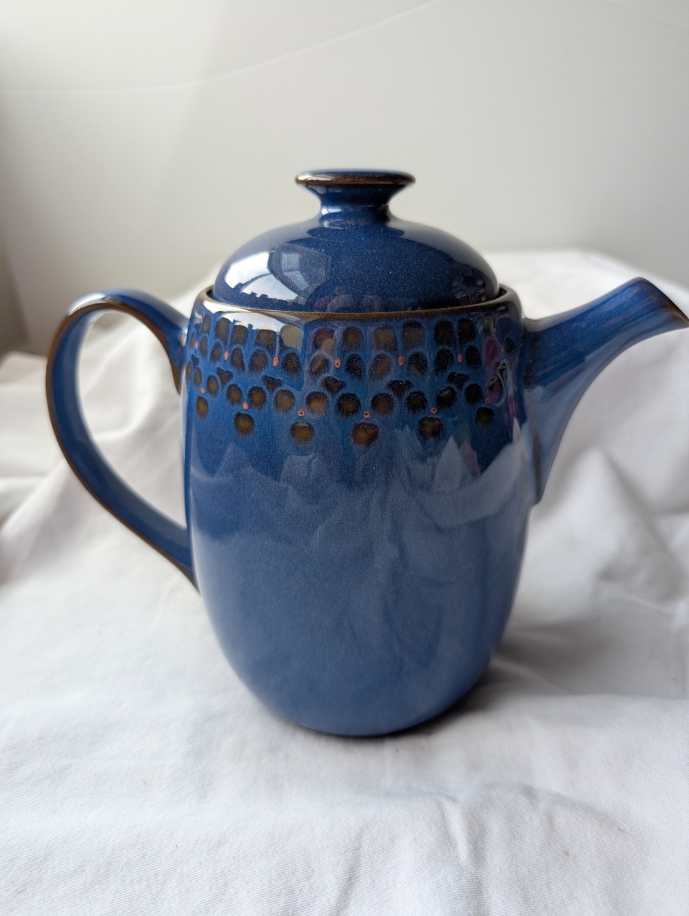 Denby England Midnight Blue Ceramic Coffee Pot Discontinued Vintage